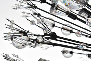 Vera 42 inch crystal starburst oval pendant in black