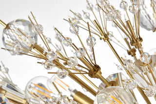 Vera 42 inch crystal starburst oval pendant in gold