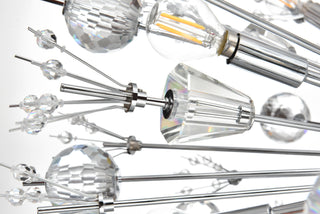 Vera 44 inch crystal starburst round pendant in chrome