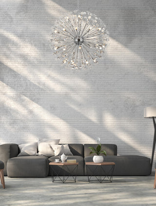 Vera 50 inch crystal starburst round pendant in chrome