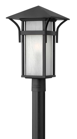 Harbor Medium Post Mount Lantern in Satin Black