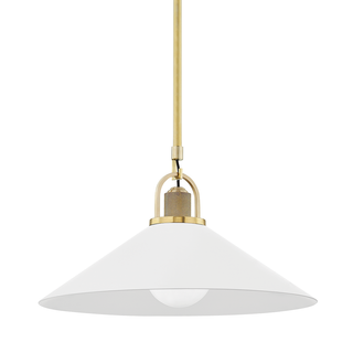 Syosset Pendant with Aged Brass/soft Off White Finish