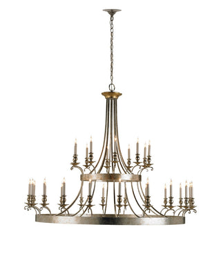 Lodestar 30 Light Chandelier in Granello Silver Leaf/Antique Gold Leaf