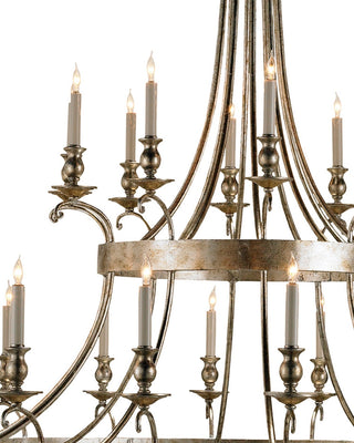 Lodestar 30 Light Chandelier in Granello Silver Leaf/Antique Gold Leaf