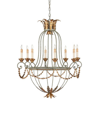 Currey and Company - 9948 - Eight Light Chandelier - Elegance - Etruscan/Gold Leaf