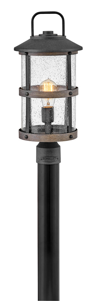Lakehouse Medium Post Mount Lantern in Aged Zinc