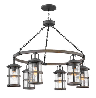 Lakehouse Large Single Tier Chandelier 12v in Aged Zinc