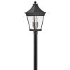 Chapel Hill Large Post Mount Lantern in Museum Black