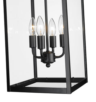 Barkeley 4-Light Outdoor Hanging Lantern Powder Coated Black
