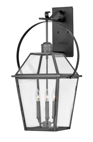Nouvelle Large Wall Mount Lantern in Blackened Brass