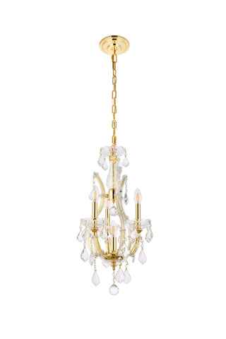 Maria Theresa 4 light Gold Pendant Clear Royal Cut Crystal