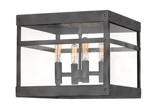 Porter Small Flush Mount in Aged Zinc
