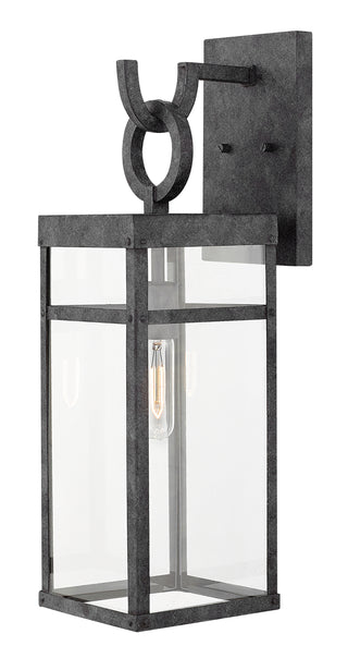 Porter Large Wall Mount Lantern in Aged Zinc