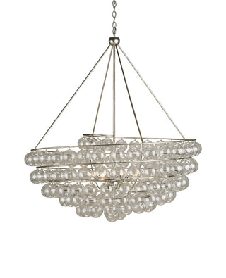 Currey and Company - 9002 - Four Light Chandelier - Stratosphere - Clear/Contemporary Silver Leaf