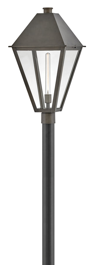 Endsley Large Post Mount Lantern in Blackened Brass