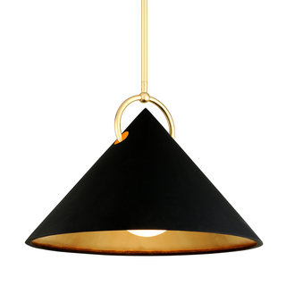Charm Pendant In Gold Leaf/soft Black Combo Finish