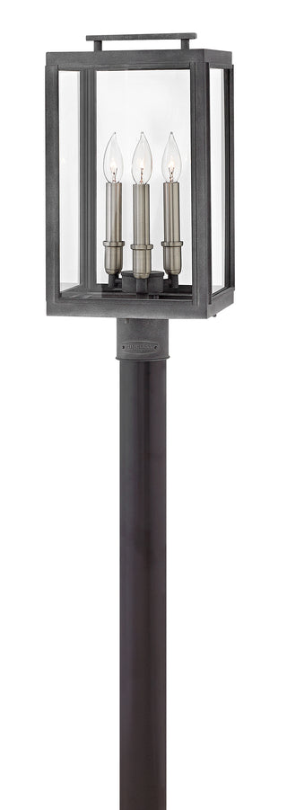Sutcliffe Medium Post Mount Lantern in Aged Zinc
