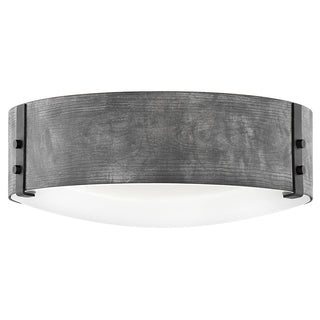 Sawyer Medium Flush Mount in Aged Zinc