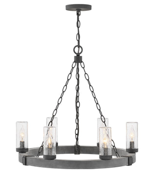 Sawyer Medium Single Tier Chandelier in Aged Zinc