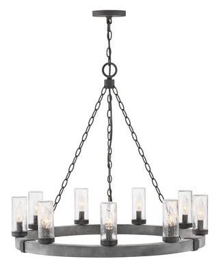 Sawyer Medium Single Tier Chandelier in Aged Zinc