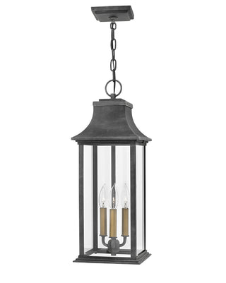Adair Large Hanging Lantern in Aged Zinc