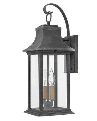 Adair Medium Wall Mount Lantern in Aged Zinc