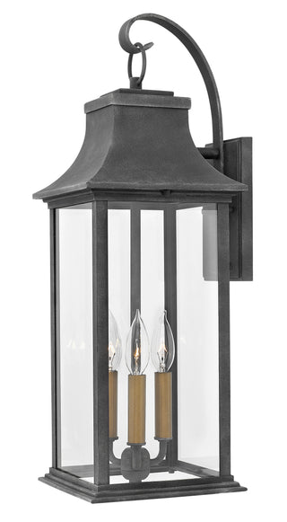 Adair Large Wall Mount Lantern in Aged Zinc