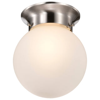 Close to Ceiling Brushed Nickel One Light Flush Mount in Brushed Nickel