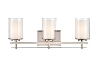 Huderson 3-Light Vanity Brushed Nickel