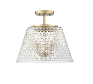 Saben 3-Light Semi-Flush Ceiling Mount Vintage Brass