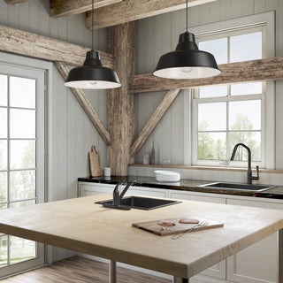 R Series 1-Light Cord Hung Classic Warehouse Satin Black