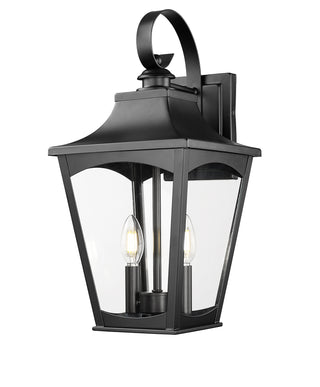 Curry 2-Light Outdoor Wall Sconce Powder Coated Black