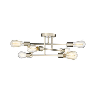 Decco 6-Light Semi-Flush Ceiling Mount Modern Gold