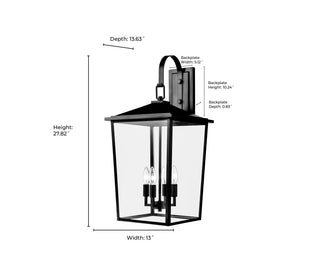 Fetterton 4-Light Outdoor Wall Sconce Powder Coated Black