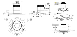 3in Modular Downlight, 5CCT, 20 degree Beam Angle, Regressed, White,Trimless