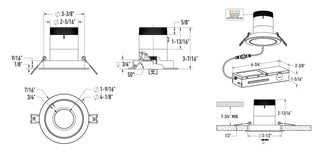 3in Modular Downlight, 5CCT, 35 degree Beam Angle, Regressed, Gold, White Trim