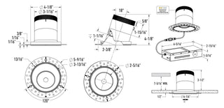 4in Modular Downlight, 5CCT, 35 degree Beam Angle, Slope Ceiling, Alzak,Trimless