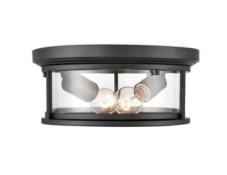 Bresley 2-Light Outdoor Flush Mount Powder Coated Black