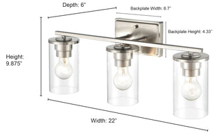 Verlana 3-Light Vanity Brushed Nickel