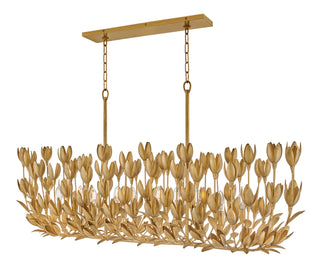 Flora Large Ten Light Linear in Burnished Gold