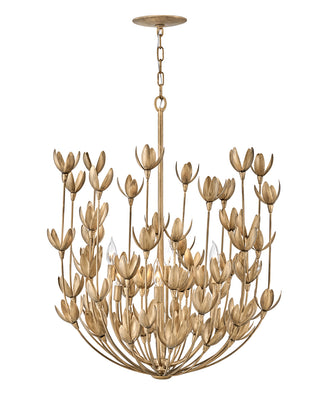 Flora Medium Multi Tier Chandelier in Burnished Gold
