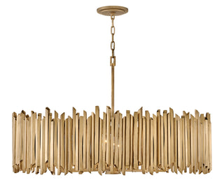 Roca Large Drum Chandelier in Burnished Gold