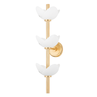 Dawson Wall Sconce with Gold Leaf/white Plaster Finish