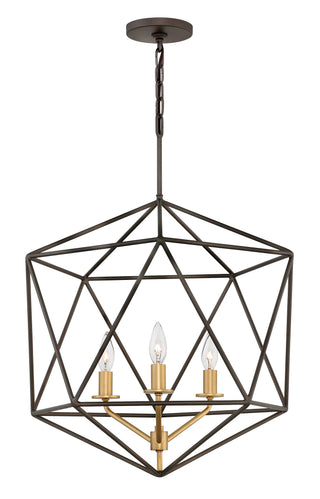Astrid Large Open Frame Pendant in Metallic Matte Bronze
