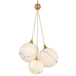 Skye Large Three Light Pendant in Heritage Brass
