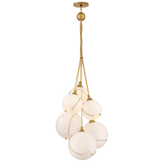 Skye Medium Six Light Multi Tier Chandelier in Heritage Brass