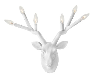 Stag Large Six Light Sconce in Chalk White