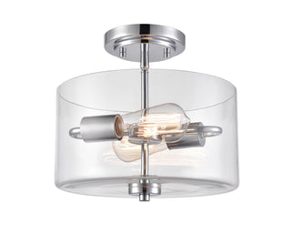 Verlana 2-Light Semi-Flush Ceiling Mount Chrome