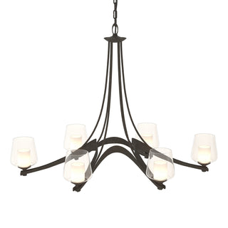 Hubbardton Forge - 104116-SKT-07-ZU0291 - Oval Ribbon 6 Arm Chandelier - Ribbon - Dark Smoke