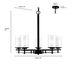 Huderson 5-Light Chandelier Ceiling Light Brushed Nickel
